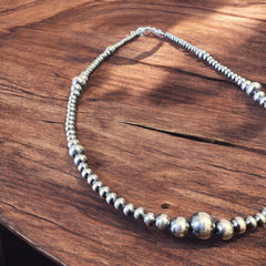 Graduated Sterling Silver Pearls necklace - 18 inch