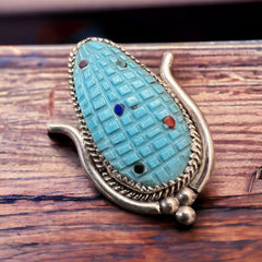 Tracy Bowakaty Turquoise & Sterling Silver Pendant/Pin
