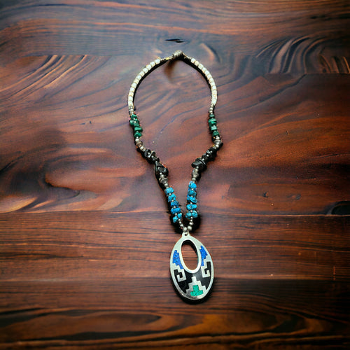 Vintage Inlay Turquoise necklace