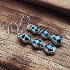 Checkered Stone Drop Earrings