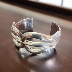 Native bracelet - Sandcast sterling native bracelet - 1 1/4 inch opening