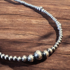 Graduated Sterling Silver Pearls necklace - 18 inch