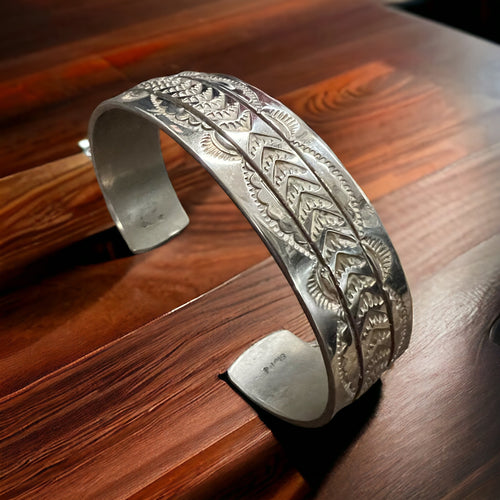 Native bracelet - 6 1/2 inch hand stamped cuff bracelet- 1 inch opening