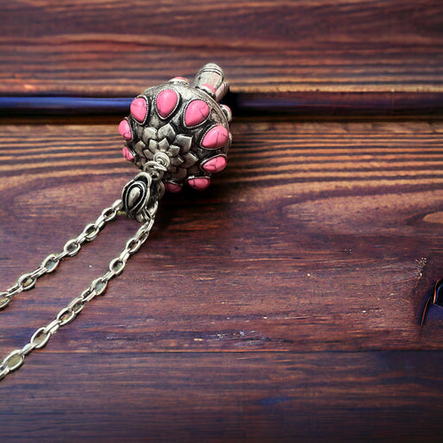 Pink Squash Blossom Necklace