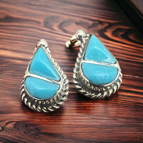Gloria Tucson Turquoise & Sterling Silver Earrings