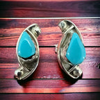 Turquoise & Sterling Silver Earrings by Lloyd Kanesta