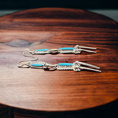 Kathryn Qualo Turquoise Earrings - 2 3/4 inch drop