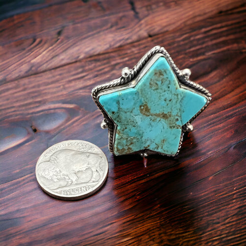 Star of Fame Turquoise Adjustable Ring