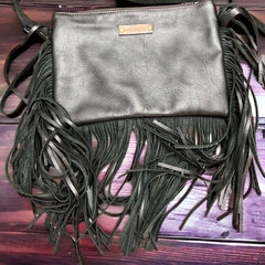 Black Maxine UPCYCLED LV Speckled Handbag - top view