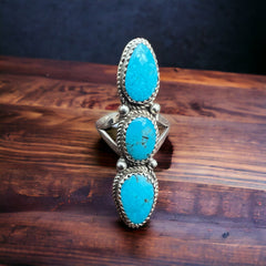 Ernest Hawthorne Turquoise & Sterling Silver Ring - Size 7.25