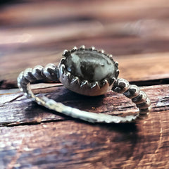 Briar White Buffalo Sterling Stacker Ring