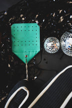 In Stitches Fly Swatter - Turquoise - Cowhide and Conchos