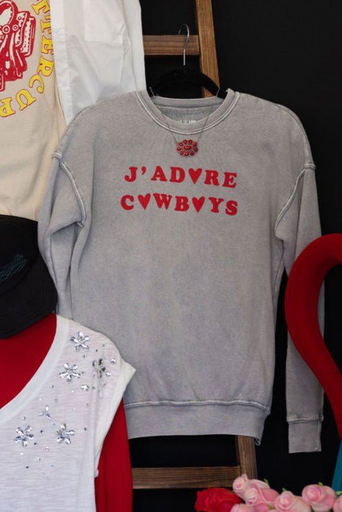 J Adore Cowboys Mineral Sweatshirt - Cowhide and Conchos
