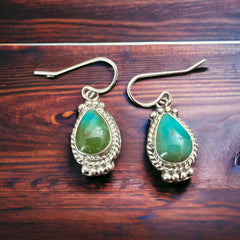 Jan Mariano Turquoise & Sterling Silver Earrings - Cowhide and Conchos