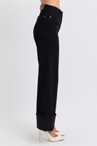 Judy Blue Black Retro Wide Cuffed Leg Jean - Cowhide and Conchos