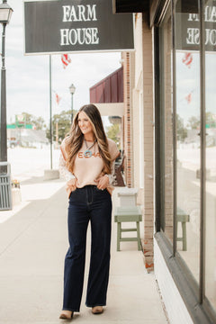Judy Blue Black Retro Wide Cuffed Leg Jean - Cowhide and Conchos