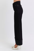 Judy Blue Black Retro Wide Cuffed Leg Jean - Cowhide and Conchos