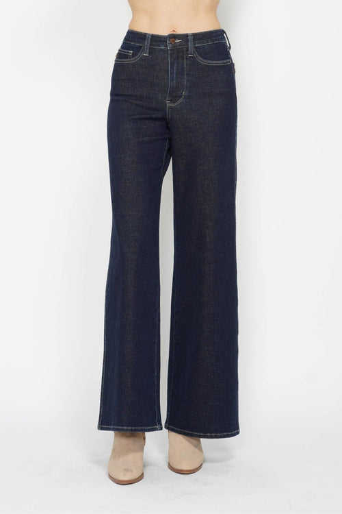 Judy Blue Retro Wide Leg Jeans - Cowhide and Conchos