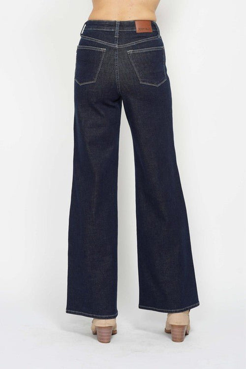Judy Blue Retro Wide Leg Jeans - Cowhide and Conchos