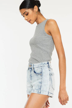 Kan Can High Rise Denim Shorts - Cowhide and Conchos