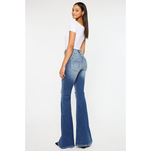 Kan Can High Rise Super Flare Jeans - Sizes 5, 7 and 9 available - Cowhide and Conchos