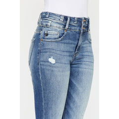 Kan Can High Rise Super Flare Jeans - Sizes 5, 7 and 9 available - Cowhide and Conchos