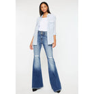 Kan Can High Rise Super Flare Jeans - Sizes 5, 7 and 9 available - Cowhide and Conchos