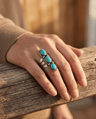 Kathleen Livingston Navajo Sonoran Gem Turquoise Sterling Silver Ring — Size 7 - Cowhide and Conchos