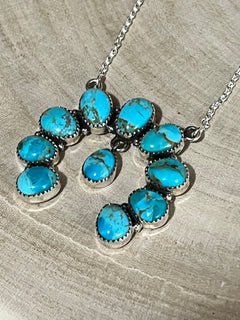 Kingman Necklace by Hada - 18 inch - Cowhide and Conchos