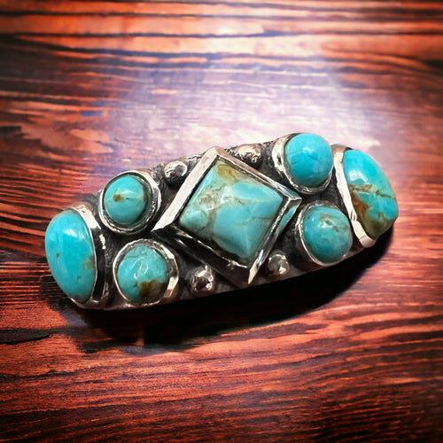 Kingman Rodeo Couture Ring - Cowhide and Conchos