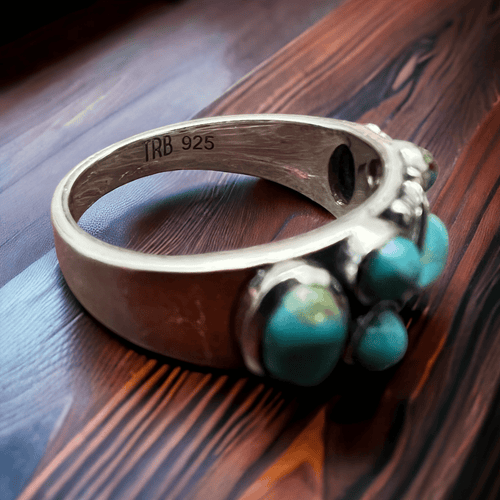 Kingman Rodeo Couture Ring - Cowhide and Conchos