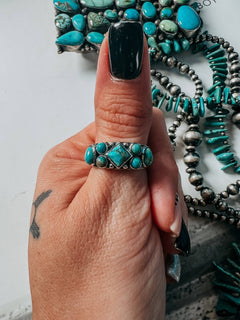 Kingman Rodeo Couture Ring - Cowhide and Conchos