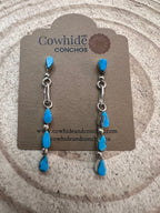 Kingman Turquoise Rain Drop Post Earrings by Wallela - Cowhide and Conchos