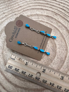 Kingman Turquoise Rain Drop Post Earrings by Wallela - Cowhide and Conchos