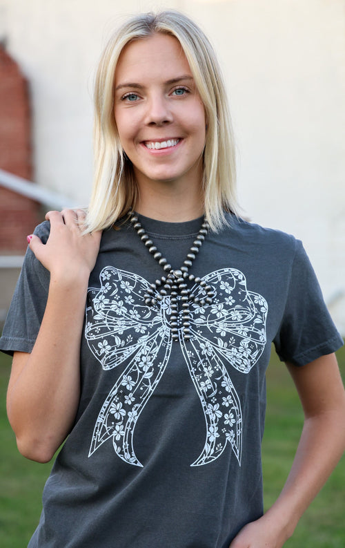 Lace Bow T-shirt - Cowhide and Conchos
