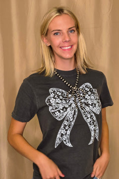 Lace Bow T-shirt - Cowhide and Conchos