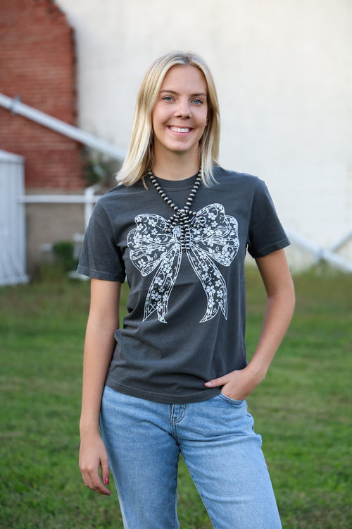 Lace Bow T-shirt - Cowhide and Conchos