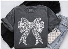 Lace Bow T-shirt - Cowhide and Conchos