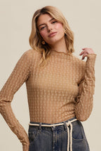 Lace Long - Sleeve Top - Cowhide and Conchos