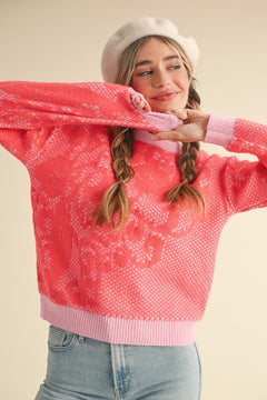 Lace Pattern Sweater - Cowhide and Conchos