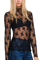 Lace See - through Layering Top - 4 color choices - Cowhide and Conchos
