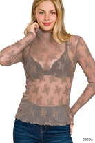 Lace See - through Layering Top - 4 color choices - Cowhide and Conchos