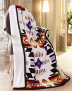Lakota Skys Plush Throw Blanket - Cowhide and Conchos