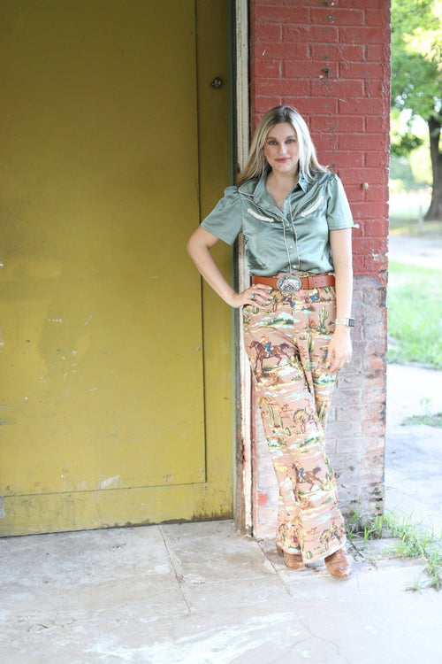 Legend of the Cowboy Trouser Pant - Cowhide and Conchos