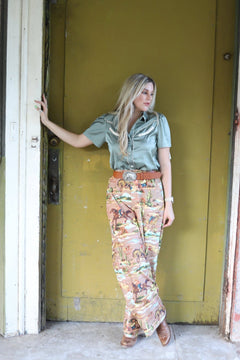 Legend of the Cowboy Trouser Pant - Cowhide and Conchos