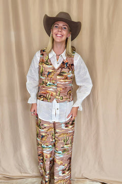 Legend of the Cowboy Vest - Cowhide and Conchos