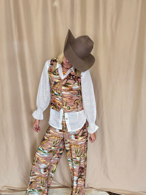 Legend of the Cowboy Vest - Cowhide and Conchos
