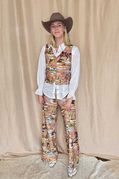 Legend of the Cowboy Vest - Cowhide and Conchos