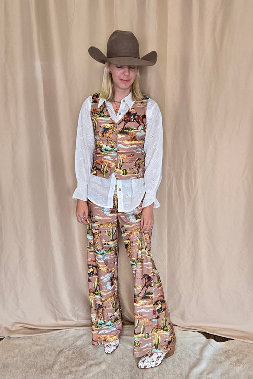 Legend of the Cowboy Vest - Cowhide and Conchos