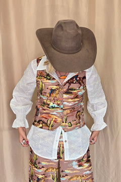 Legend of the Cowboy Vest - Cowhide and Conchos